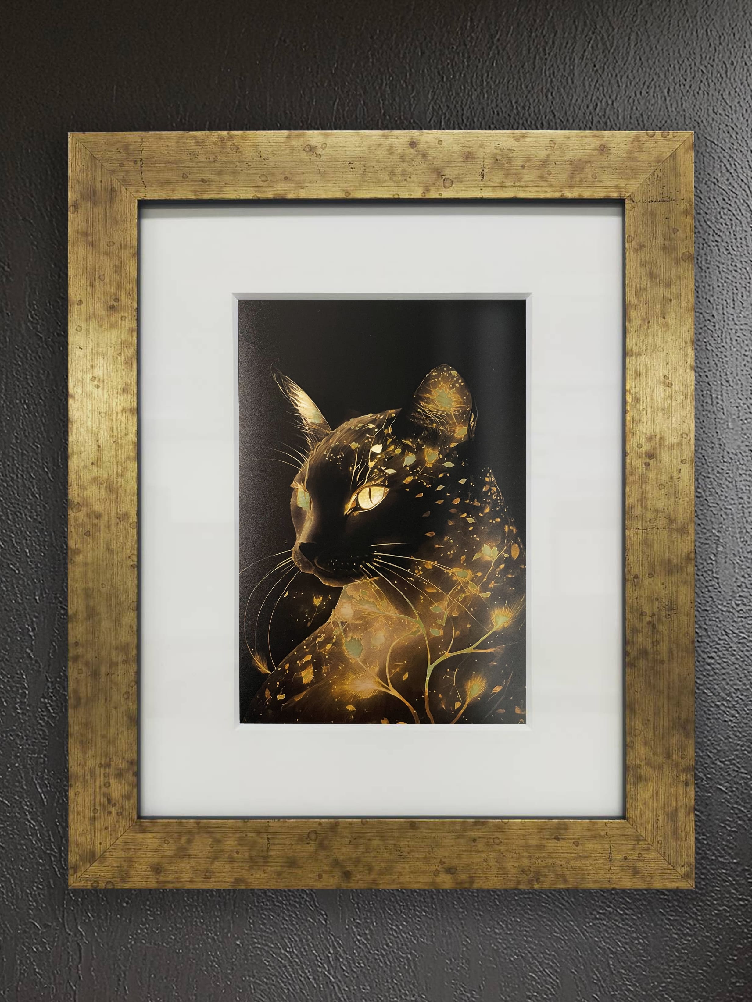 送料無料、希少画集画、高級新品額・額装付、猫 ネコ ねこ cat、油彩画 