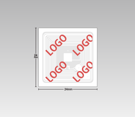 万引き対策　防犯シール（ICチップ柄） 24×24（ロゴ入り）