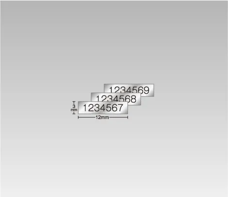 シリアルナンバーシール 12×3 消し銀（シンプル）