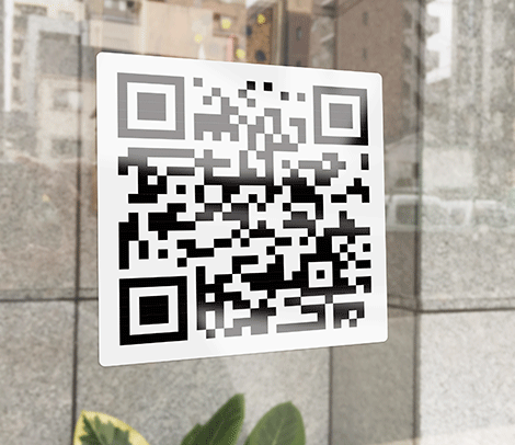 貼ってはがせる［QRコード（文字1行）］窓用ステッカー［300×300］