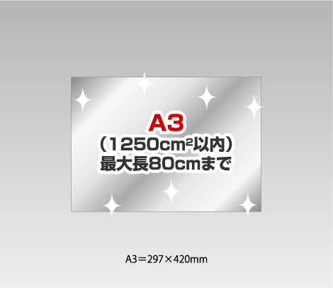 消し銀デザインシールの試作 光沢ニス［A3（1250cm2）以内］