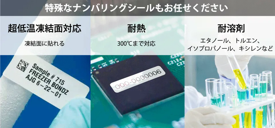 特殊ナンバリングシール